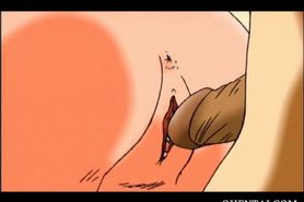 Anime doll taking cock and pussy in 3some