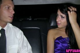 Classy teen seduces and fucks her chauffeur in a limo - video 1