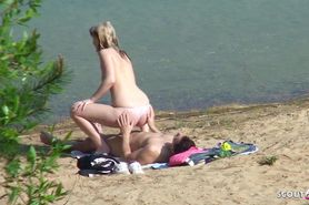 SCOUT69 - Real Teen Couple on German Beach Voyeur Fuck by Stranger