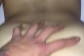 Latina girl bent over getting fucked with a thumb in her ass!