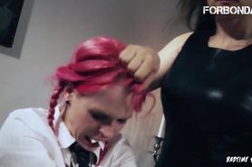 Badtime Stories - German Schoolgirl Bdsm Screw With Strap On By Her Dominant Lesbian Teacher