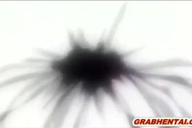 Bigboobs hentai caught and drilled all hole by worms
