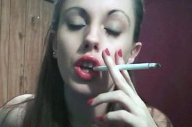 Smoking CloseUp red lipstic