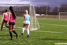 Girls playing football