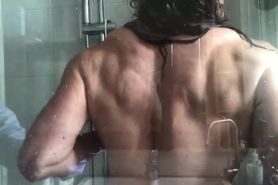 muscle shower with hair and tongue