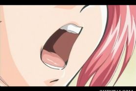 Hentai beauty teased and fucked by two men