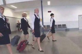 Busty stewardess public handjob in the bus  snake