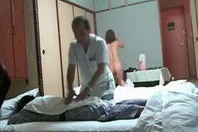 Naughty Japanese Wife Flashes Masseur
