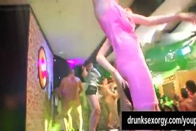 Kinky chicks partying naked in the club