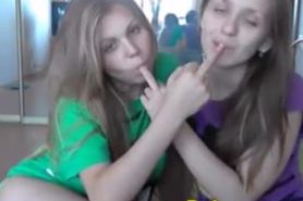 Cute and beautiful lesbian teens shows Off