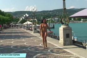 Cute girl alena shows her hot body in public