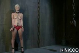 Sexy girl arrested for masturbating and gets bound - video 12