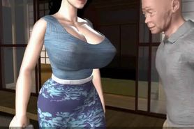 Animated milf with massive tits gets drilled