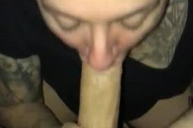 Super sexy punk wife Tried  taking big cock down her throat
