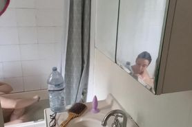 Bath Spy Cam - cute amateur voyeur washing body and feet