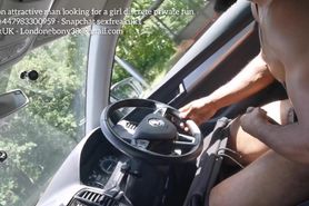 Black man stroking dick while driving London cum porn for women UK moaning orgasm