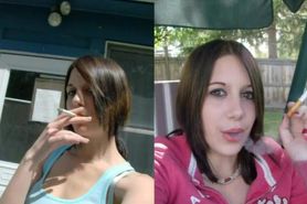 smoking girl is selfie expert