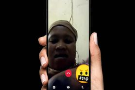 African girl showing boos for money at whatsapp
