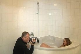 Getting filmed in the bath - Julia Reaves