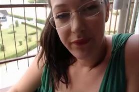 Hottie stripping outside from her green dress - video 1