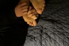 Tickling Ebony feet/solejob