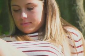 Impressive upskirt voyeur video of a hot girl in the park