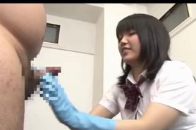 School girl gloves handjob
