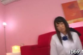 Kinky asian  maid gets licked and gives head