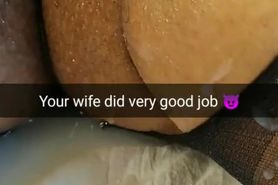 My wife pussy well used after another gangbang! How much did guys cum in her? [Cuckold. Snapchat]