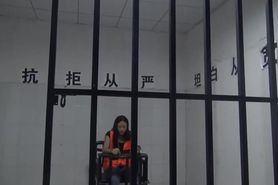 Chinese prison girl in inescapable metal bondage