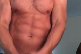 Young Muscular Jock jerking off with toy