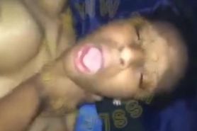 Ebony babe morns too loud when cumming rough