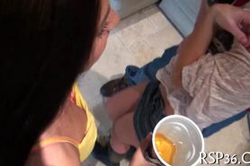 Courageous teens try huge cocks - video 4