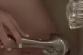 Pussy Pulses and contracts as clit is sprayed with shower head