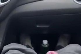 Jerking off straight guy in car