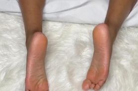 Black Girl Takes White Cock With Her Bare Feet Out