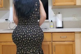 Big Ass Stepmother Fucks Her Stepson In The Kitchen After Seeing His Big Boner