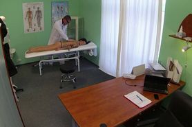 Lonely sexy patient fucks doctor in office on her birthday