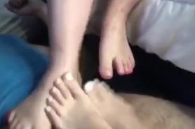 Sexy Footjob with Two Girls and Four feet!