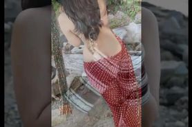 Indian newly married hot, sexy & beautiful sis in law posing for husband in p HIGH