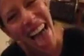 She thinks cum in her chin and mouth is funny