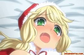 Busty anime Santa hard poking and creampie