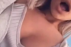 Sexy girl masturbating her pussy outside