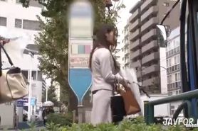Japanese cutie gets fucked in bus