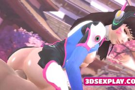 Anime DVa with Big Natural Titties from Overwatch Wants Anal