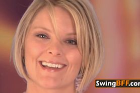 Young amateur swingers unite experienced swingers in a sexual adventure in an open swing house