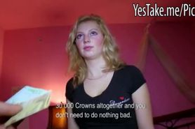 Beautiful blonde beauty Czech babe payed for hot sex