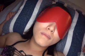 Subtitled JAV star Chihiro Sano blindfolded oil massage