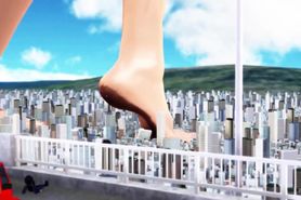 [Giantess MMD] Kawakaze Crushing the City (by gonzres)