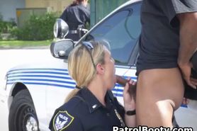 Gorgeous Blonde Female Cop In Uniform Sucking On Black Dick